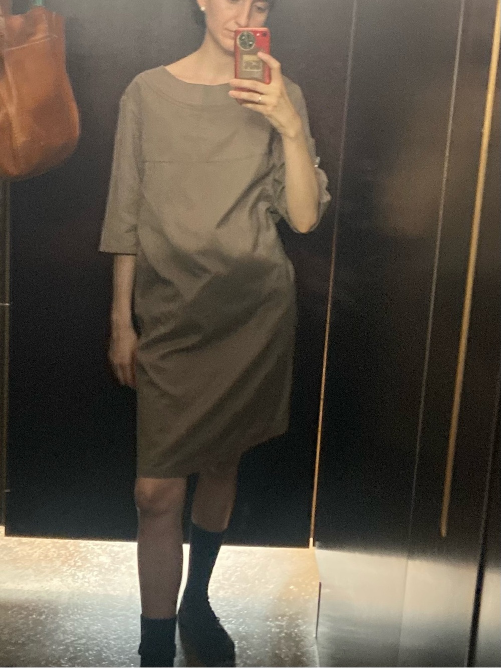 A.P.C. Minimalist Taupe Shift Dress - Women